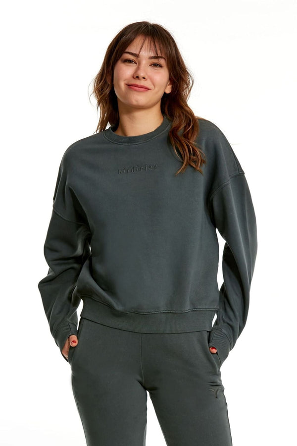 OVER THE CLOUDS GRİ OVERSIZE SWEATSHIRT - Sweatshirtler - BIRDIEJAY